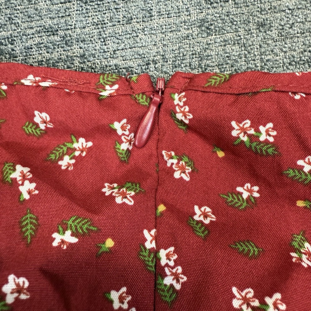 SHEIN Midi Dress Red Floral Tie Size S‎ 4 - Picture 5 of 5